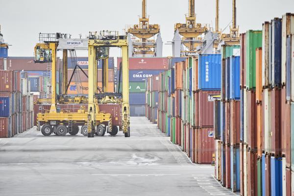 View of the container port